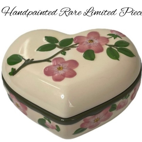 Franciscan Other - Desert Rose Franciscan Handpainted Heart with Lid
